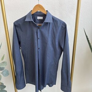 C2 by Calibrate Men's Slate Blue Dress Shirt